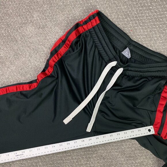Vintage Y2K Nike Track Pants Mens Medium Black Red Sweatpants Gym Running Tricot - Picture 13 of 14